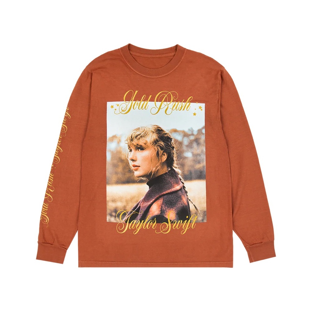 Taylor Swift Evermore Gold Rush Long Sleeve Tee - size L